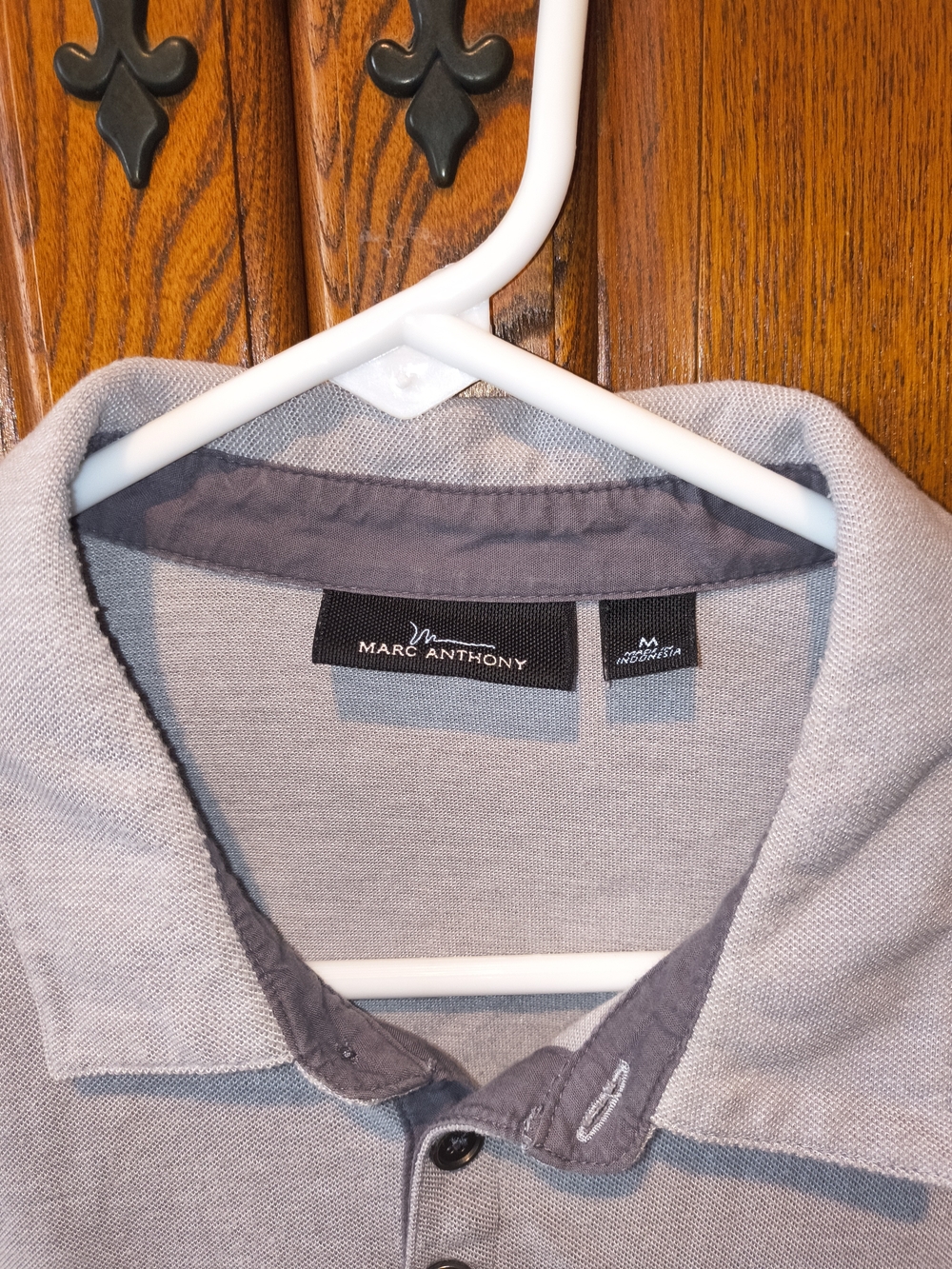 Marc Anthony Men's Light Gray V-Neck Polo Sweater